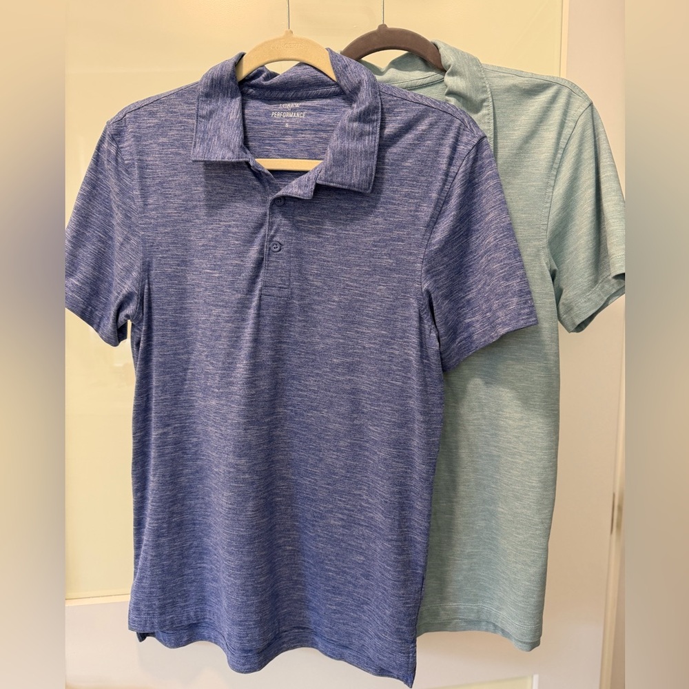 J. Crew Performance Polo - Blue and Light Teal
